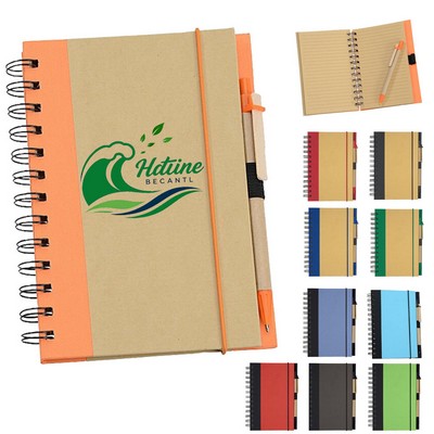 Eco-Inspired Spiral Notebook & Pen
